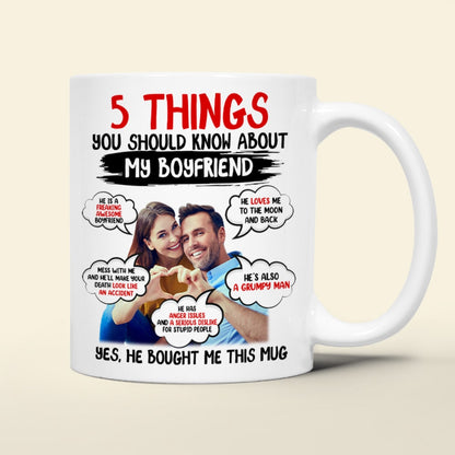 Couple, 5 Things, My Boyfriend, Custom Photo Coffee Mug, Valentine Gift, Couple Gift