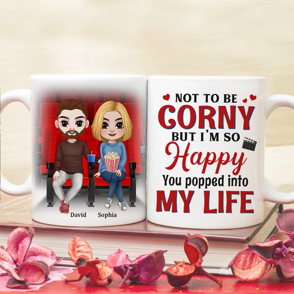 I'm So Happy You Popped Into My Life Personalized Coffee Mug, Couple Gift