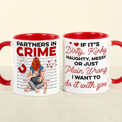 Partners In Crime- Personalized Accent Mug - Couple Gift- Funny Couple Mug