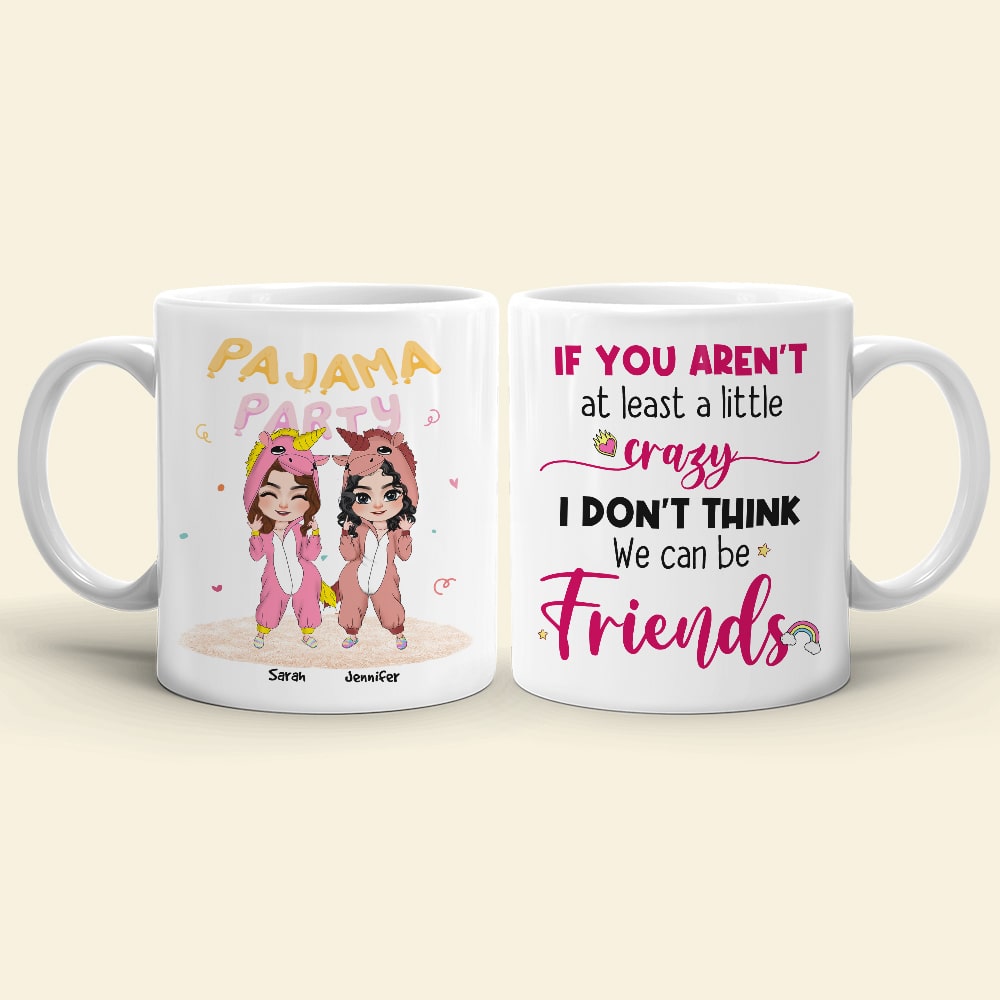 Pajama Party, Personalized Mug, Funny Gifts For Bestie