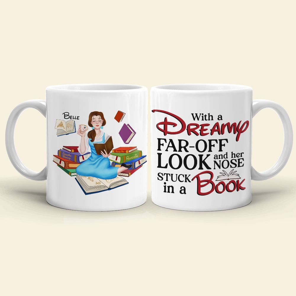 Her Nose Stuck In a Book, Personalized Coffee Mug, Gift For Book Lover, 06HUPO301123PA