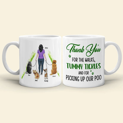 Thank You For The Walks- Gift For Dog Lovers- Personalized Coffee Mug- Dog Lovers Mug
