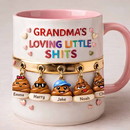 Loving Little Sh*ts Accent Mug - Personalized Gifts For Grandma 01HUDT090126