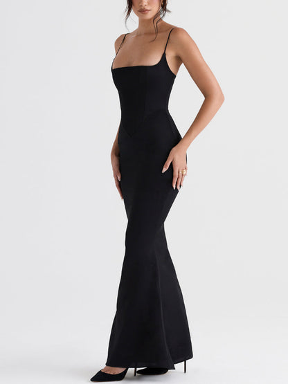 Satin Cami Corset Maxi Bridesmaid Dress