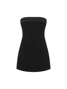 Strapless A-line Layered Neckline Mini Dress