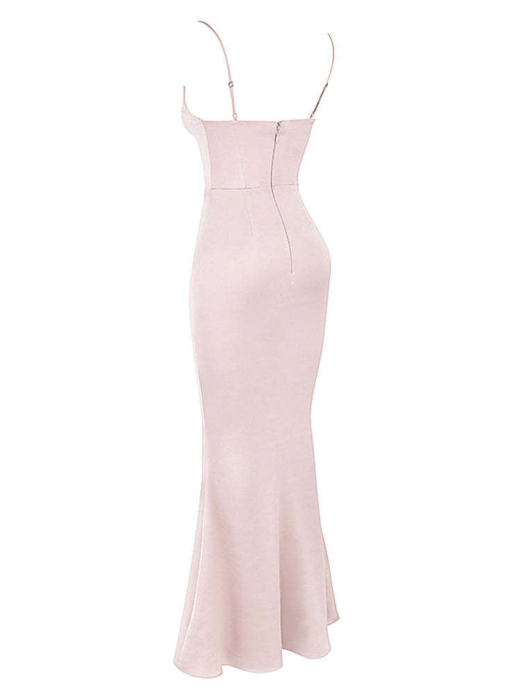 Satin Cami Corset Maxi Bridesmaid Dress