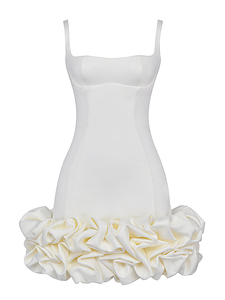 Elegant Sleeveless Ruffle Hem Mini Dress