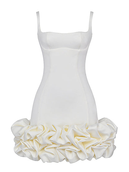 Elegant Sleeveless Ruffle Hem Mini Dress