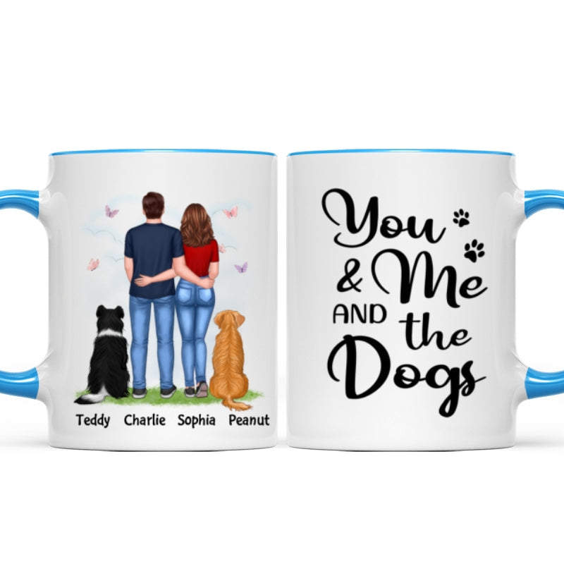 You Me & The Dogs Couple Back View Standing Personalized Mug