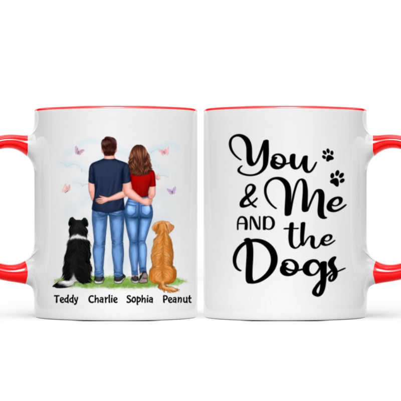 You Me & The Dogs Couple Back View Standing Personalized Mug