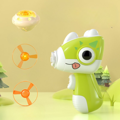 2 in 1 Dino Spinning Top and Frisbee Launcher Toy