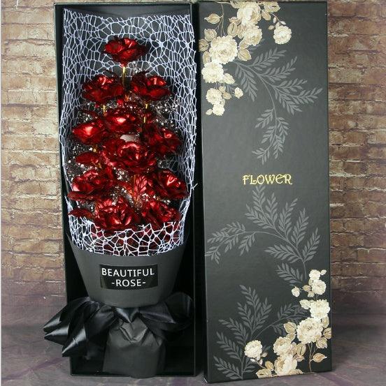 24K Golden Foil Rose Bundle