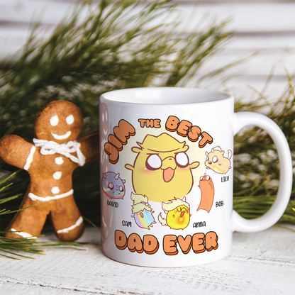 Adventuring Dad Best Dad Ever, Personalized White Mug, Gift for Dad