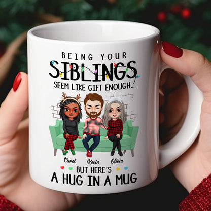 A Hug In A Mug, Personalized Mug, Gifts For Sibling