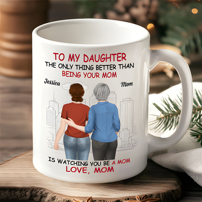 To My Daughter Father or Mother & Daughter Back View Mug, Keychain, Canvas & More, A Heartfelt Gift from Dad or Mom for Mother's Day or Birthday