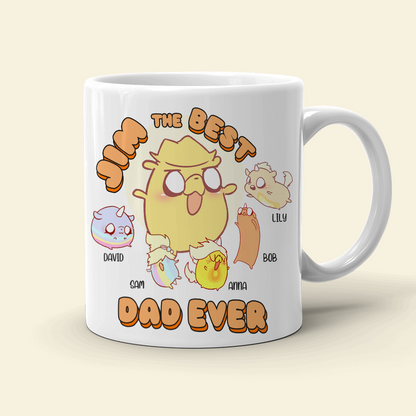 Adventuring Dad Best Dad Ever, Personalized White Mug, Gift for Dad