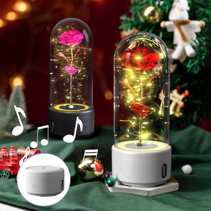 Rose Flowers Led Light And Bluetooth Speaker
