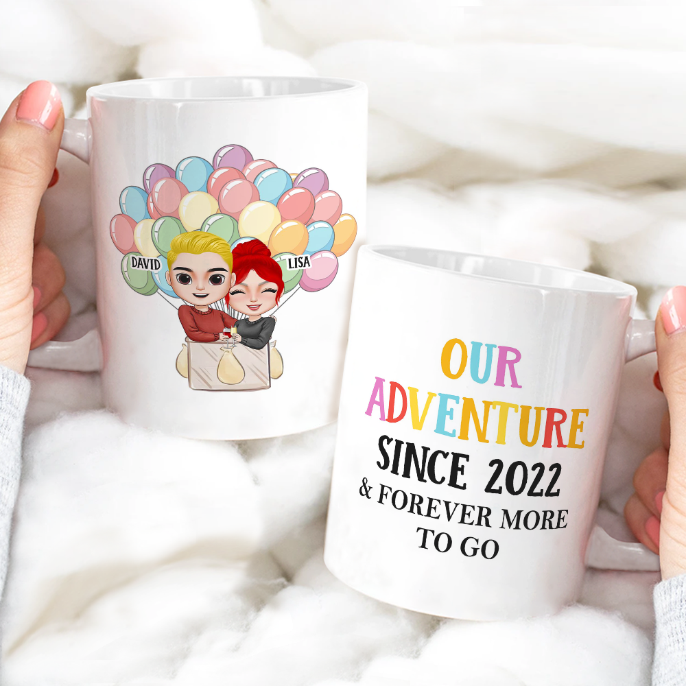 Personalized Couple Gift, Anniversary Couple Cheer White Mug, Gift For Couple