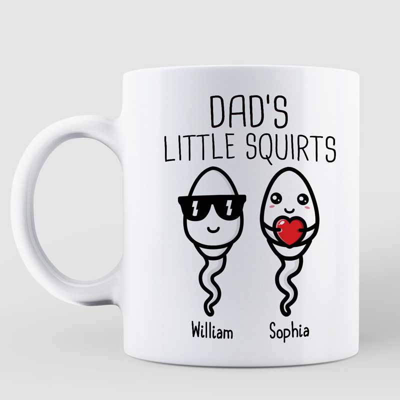 Dad's Little Squirts Cute Kids Father's Day Gift Personalized Mug
