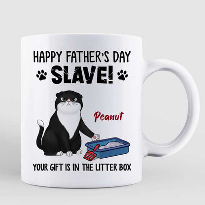 Happy Father's Day Gift In Litter Box Cats Personalized Mug
