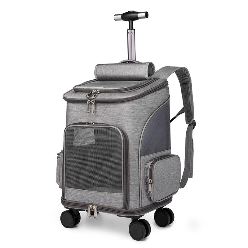 Portable Folding Pet Trolley With Convertible Backpack
