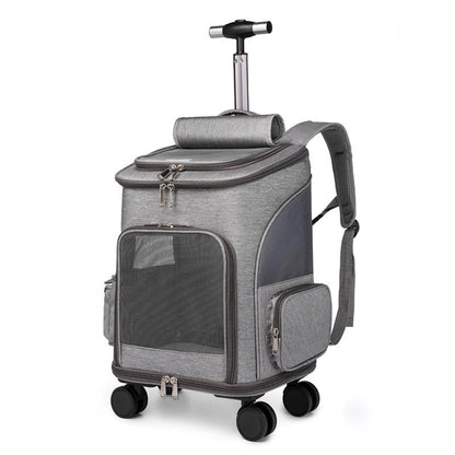 Portable Folding Pet Trolley With Convertible Backpack