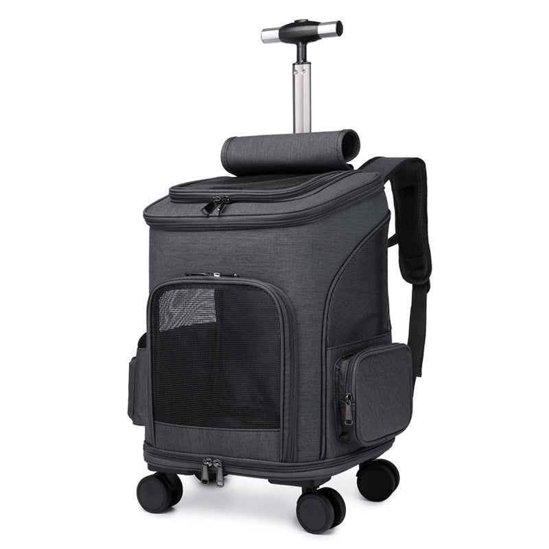 Portable Folding Pet Trolley With Convertible Backpack