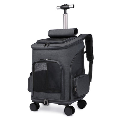 Portable Folding Pet Trolley With Convertible Backpack