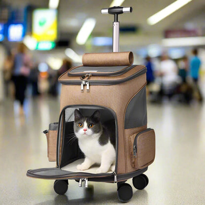 Portable Folding Pet Trolley With Convertible Backpack