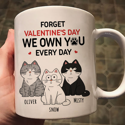 Forget We Own You Everyday Funny Personalized Mug for Cat Moms, Cat Dad