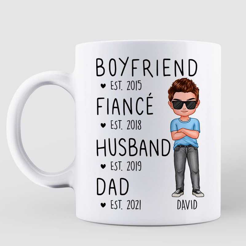 Boyfriend Fiance Husband Dad Established Doll Man Father's Day Gift Personalized Mug