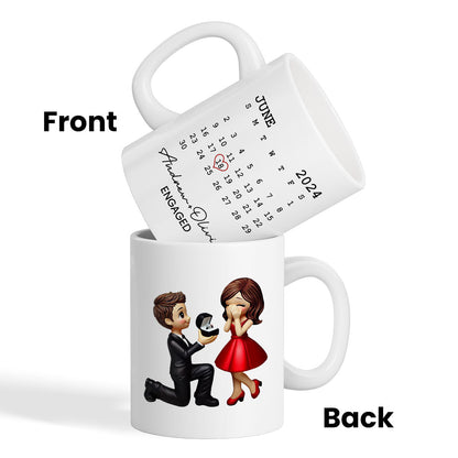 Personalized Mr Mrs Coffee Mug, Marriage Proposal Personalized Engagement Gift for him, Gift for her