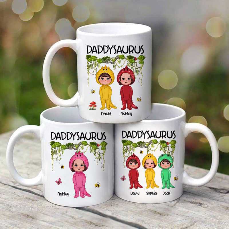 Daddysaurus Doll Kids Father's Day Gift Personalized Mug