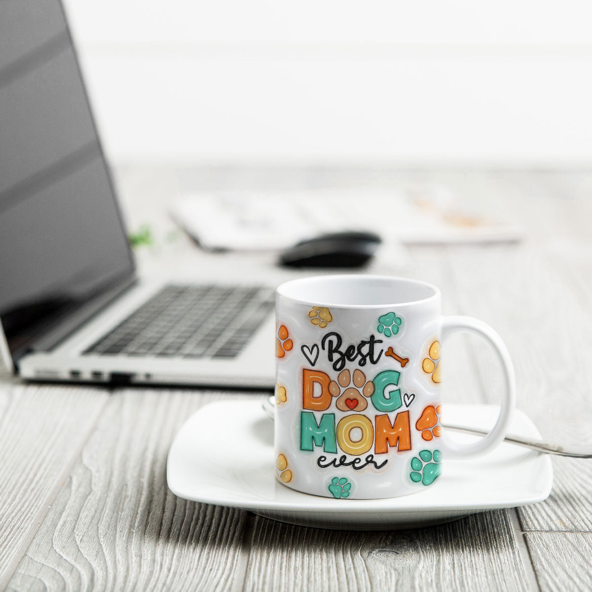 Best Dog Mom Ever 3D Effect Personalized Mug, Gift For Dog Mom