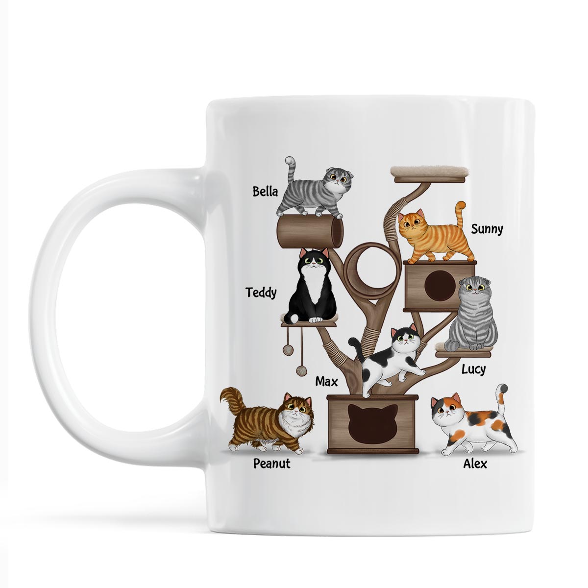 Good Morning Human Servant Fluffy Cat Tower Personalized Mug