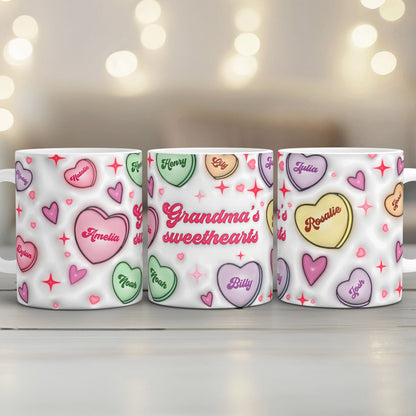Grandma's Sweethearts Personalized 3D Inflated Effect Mug, Gift for Grandma