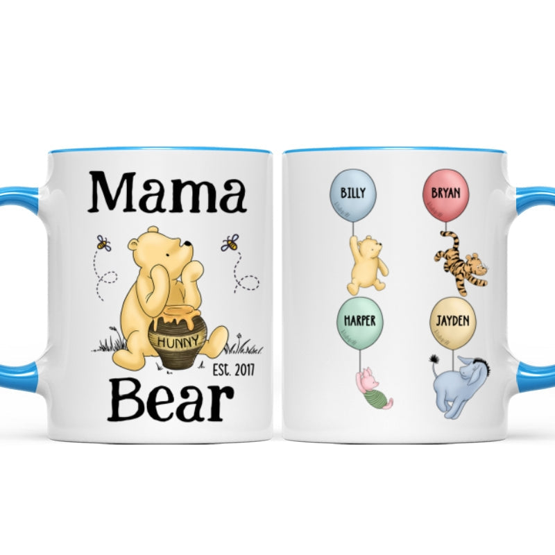 Mama Bear Est. Cute Characters With Balloon Mother's Day Gift For Mom Grandma Auntie Personalized Mug