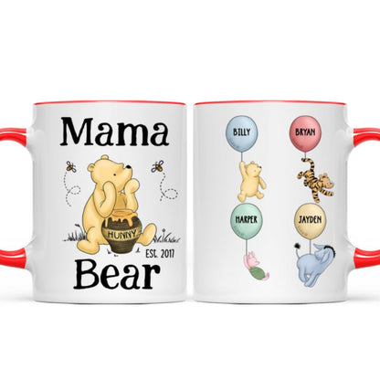 Mama Bear Est. Cute Characters With Balloon Mother's Day Gift For Mom Grandma Auntie Personalized Mug