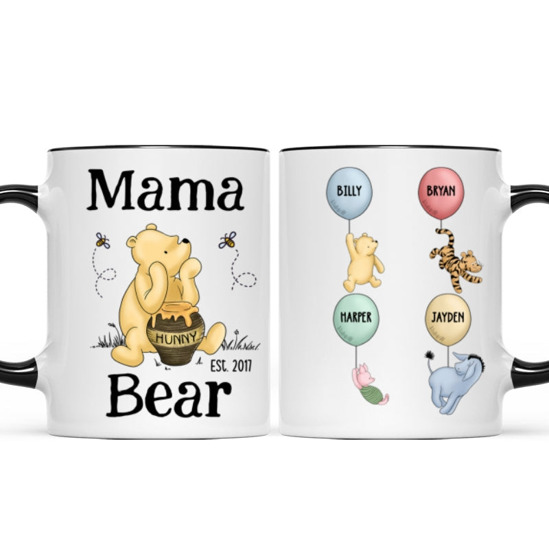 Mama Bear Est. Cute Characters With Balloon Mother's Day Gift For Mom Grandma Auntie Personalized Mug