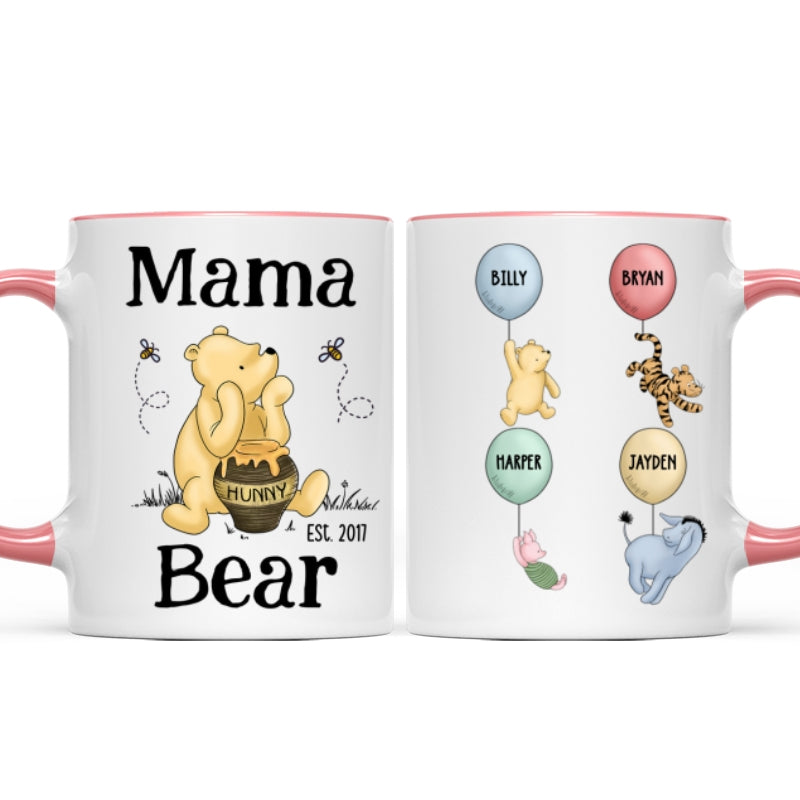 Mama Bear Est. Cute Characters With Balloon Mother's Day Gift For Mom Grandma Auntie Personalized Mug