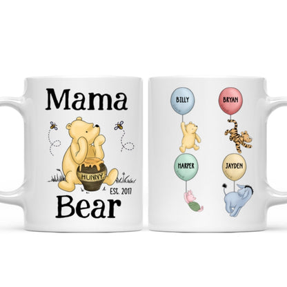 Mama Bear Est. Cute Characters With Balloon Mother's Day Gift For Mom Grandma Auntie Personalized Mug