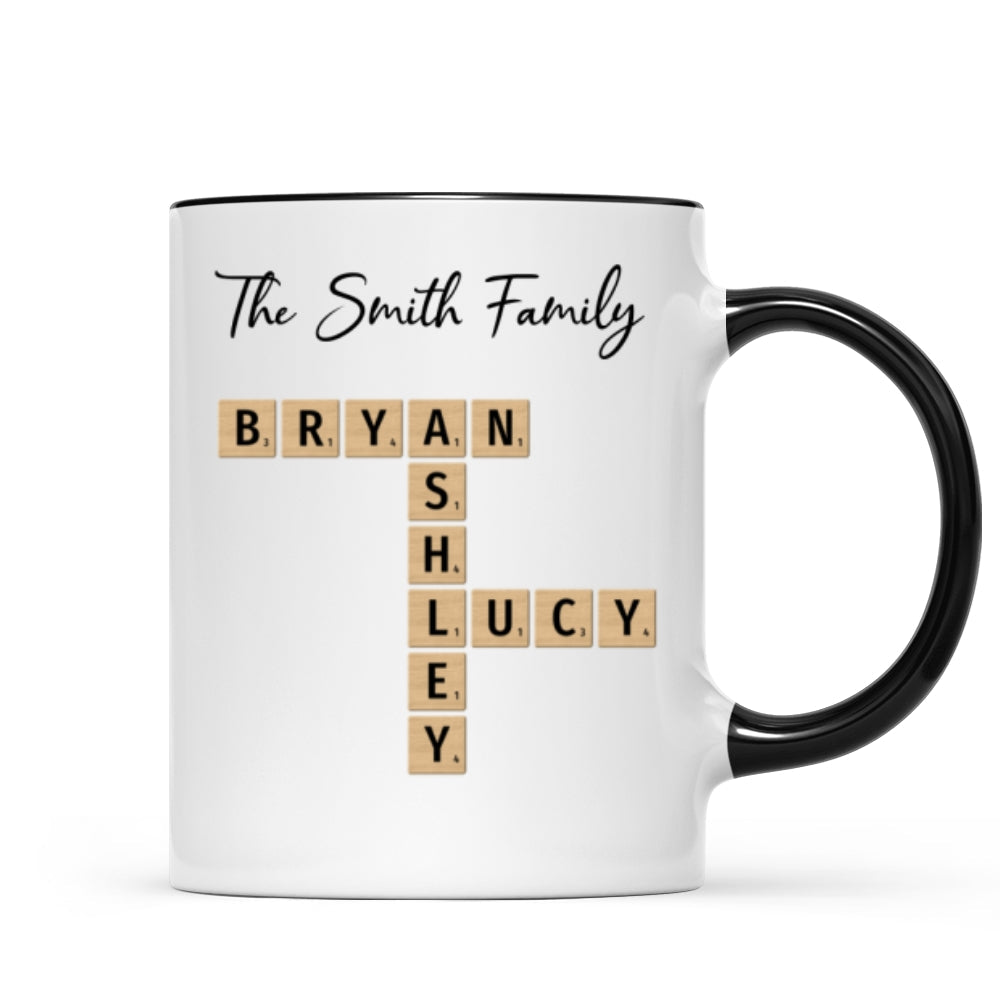Custom Text Create Your Own Crossword Puzzle Gift For Family Friends Personalized Mug