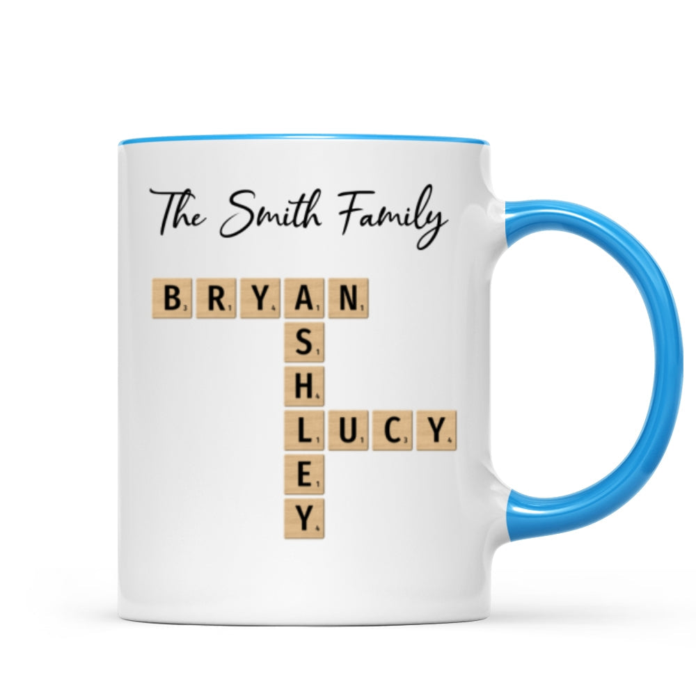 Custom Text Create Your Own Crossword Puzzle Gift For Family Friends Personalized Mug