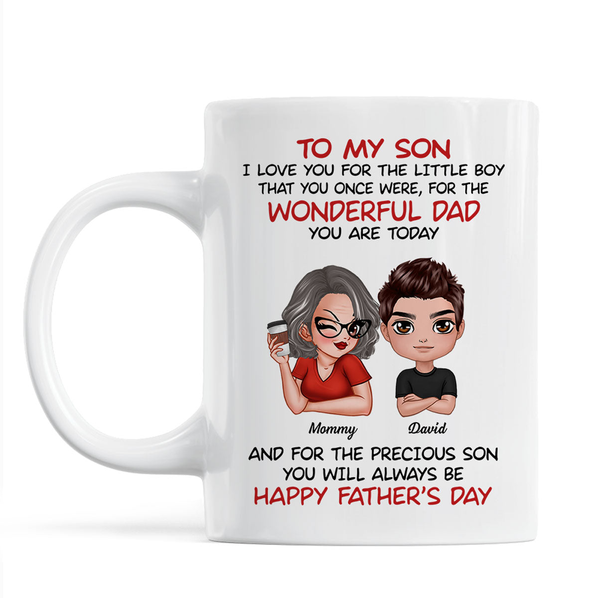 Doll To My Son From Dad Mom Happy Father's Day Personalized Mug