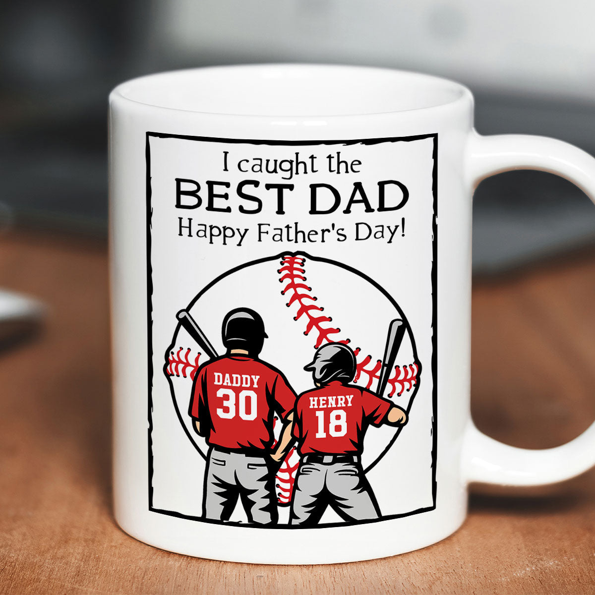 Happy Father's Day Baseball Dad Personalized Mug