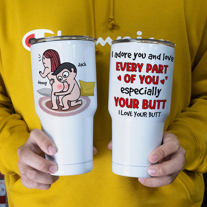 I Adore You Tumbler Cup With Romantic Couple - Personalized Gifts For Wife, Girlfriend