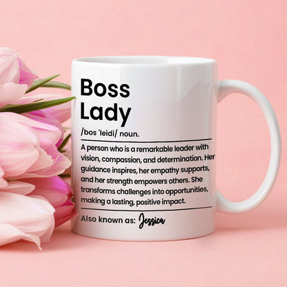 Boss Lady: A Woman of Strength and Vision Personalized Mug, Poster, Keychain, Pillow, Plaque & Sign, Inspirational Gift for Her