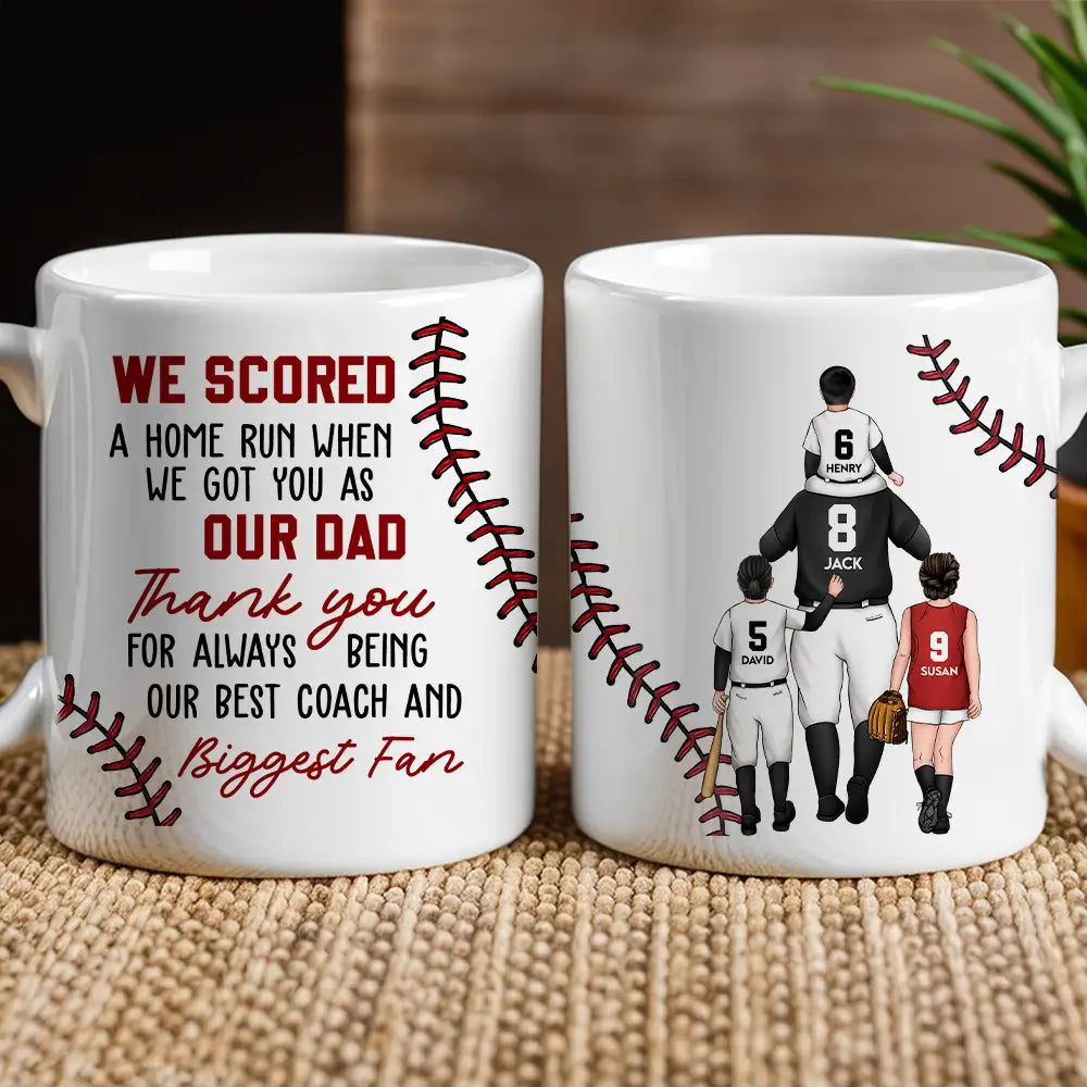 Custom Dad & Kids Mug with Personalized Jersey Number