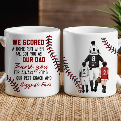 Custom Dad & Kids Mug with Personalized Jersey Number
