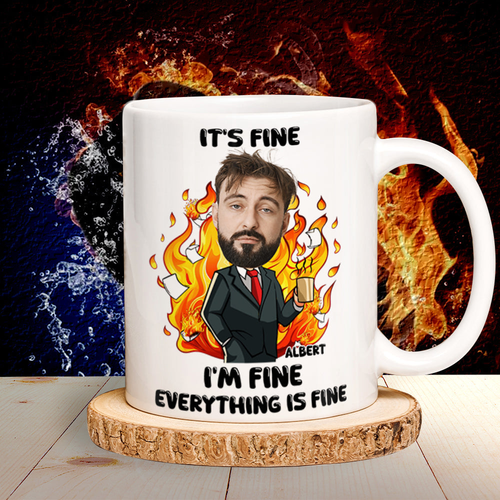 Personalized Gift For Office Workers White Mug Everything Is Fine 01TOLU030125